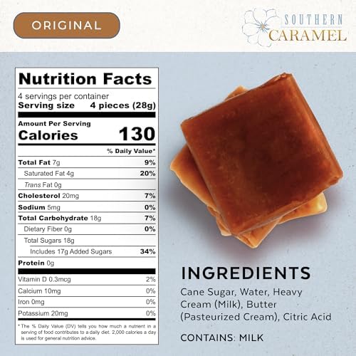 Southern Caramel Gourmet Caramel Bundle, Soft Buttery Original & Sea Salted Caramels, Handcrafted in Small Batches, Gluten Free, No Corn Syrup, Individually Wrapped, Gift-Ready, 4 oz (Pack of 2)