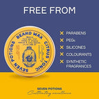 SEVEN POTIONS Natural Beard Styling Wax for Medium Hold - 1 oz, Shapes and Nourishes Without Stiffness (Woodland Harmony)