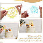 100 Pcs Gold Acrylic Happy Birthday Cake Toppers, Double Sided Party Decorations for Cakes Cupcakes, Adults Events Party Supplies