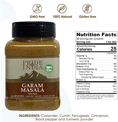 Pride of India - PACK of 6 - Garam Masala Ground 6 oz (170.097 gm) Medium Dual Sifter Bottle | Warming Spice Blend for Variety of Dishes | Flavorful Mix for Curries and Pilafs Non-Veg & Veg Dishes