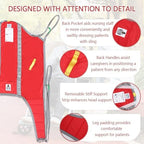 Toileting Lift Sling with High Back, Universal Patient Lift Sling with Divided Leg U-Sling for Transfer, Sitting & Commode Use, 500lbs(Medium)