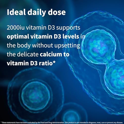 Igennus Daily Vitamin D3 2000iu, 50 mcg, Clean Label, 365 Small Tablets, 1-Year Supply, Vegetarian Cholecalciferol Vitamin D Supplement