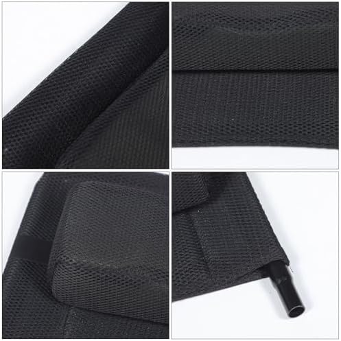 Adjustable Wheelchair Backrest Extension with Headrest – Breathable Mesh Lumbar & Neck Support for Seniors, Post-Surgery Recovery – Fits Most Standard Chairs, Easy Install, Carbon Steel Frame