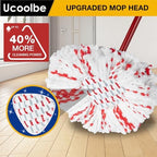 Upgraded mop Refill for O Cedar, 3 Pack Spin mop Heads Replacements Compatible with O Cedar EasyWring Spin Mop Bucket System, 40% More Cleaning Power, Microfiber and Machine Washable