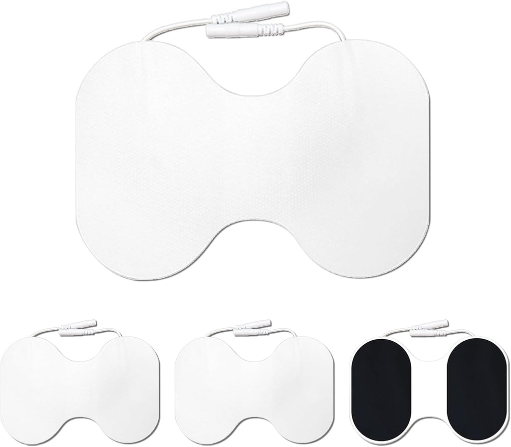 4 Pcs TENS Unit Replacement Pads,2 Pin Extra Large Butterfly TENS Unit Electrode Pads Compatible with TENS 7000