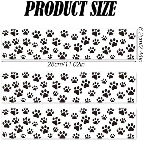 3pcs Puppy Paw Print Edible Cake Border Strips, 28x6.2cm/11x2.44in Pre-cut Glutinous Edible Wrap Rice Paper Decorations for Dog Birthday Cakes Puppy Treats & Desserts