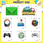 49 PCS Video Game Cupcake Toppers Birthday, Glitter Video Game Theme Cake Topper, Decorations Cake Decor Party Supplies for Games Fans Kids and Men Birthday Sign Decor