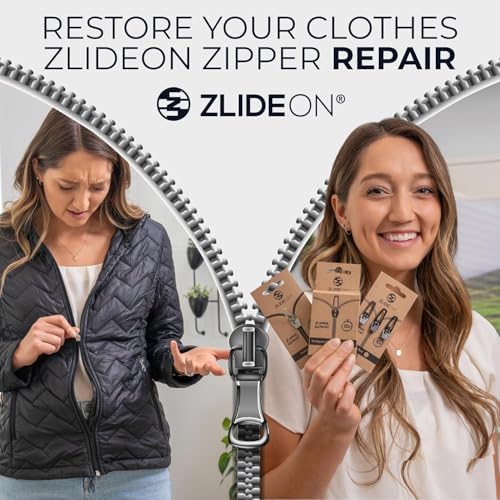 Zlideon Zipper Repair Kit for Plastic Zippers - 1pcs, Black (L/5) | Instant Zipper Pull Replacement Slider for Kids’ Clothing, Sportswear, Duvet Covers, Backpacks | Easy to Install | Made in Germany