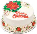 Sugar Dec-Ons® Poinsettia Sugar Cake Decorations, Ready to Use Edible Cupcake Toppers, 72 Shaped Decorations