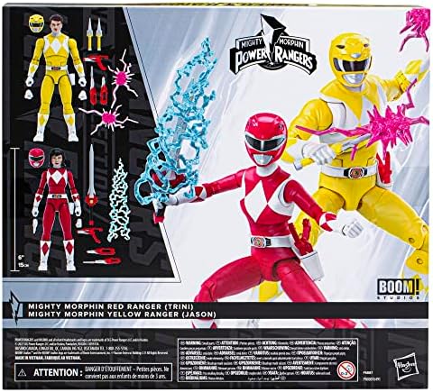Hasbro Power Rangers Lightning Collection Mighty Morphin Yellow Ranger & Red Ranger ''Swap'' Jason & Trini Boom Comics 2-Pack 6-Inch Action Figures, (F6887)