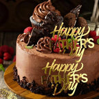 mdgfge 10Pcs Happy Father's Day Cake Toppers Cupcake Toppers Acrylic Gold Mirror Design Cake Cupcake Decor for Father's Day Dad Birthday Party Dessert Decorating Kit Supplies