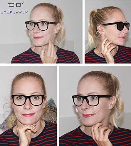 Eyekepper 4-Pack Readers Square Large Lenses Spring-Hinges Reading Glasses for Men Women +1.50