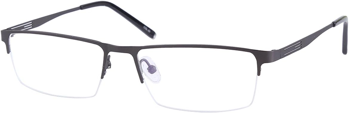Half Rim Photochromic Gray Reading Glasses +1.00 Metallic Frame Mens Womens Eyeglasses