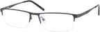 Half Rim Photochromic Gray Reading Glasses +3.50 Metallic Frame Mens Womens Eyeglasses