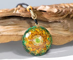 Da Piao Liang Orgonite Necklace With Malachite And Flower Of Life - Healing Crystals For Energy Protection And Meditation - Spiritual Pendant With Adjustable Cord