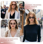 OPTOFENDY Reading Sunglasses for Women Men, Classic Full Lens Sun Readers UV400 Outdoor Sunglasses