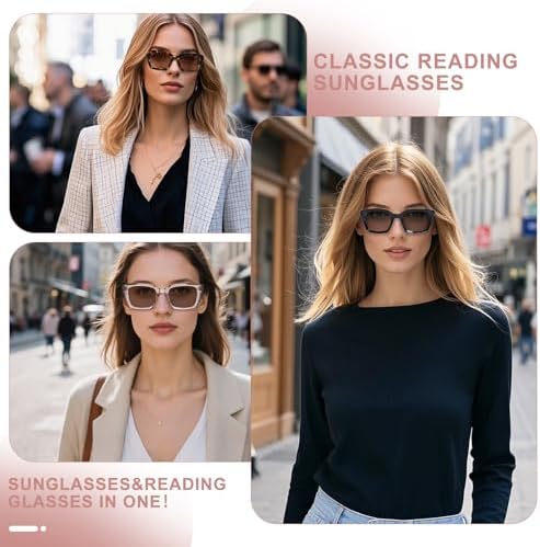 OPTOFENDY Reading Sunglasses for Women Men, Classic Full Lens Sun Readers UV400 Outdoor Sunglasses