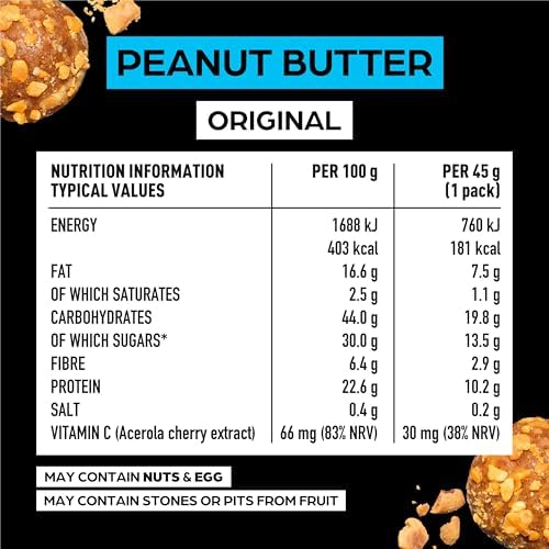 THE PROTEIN BALL - PEANUT BUTTER HIGH PROTEIN 45G x10