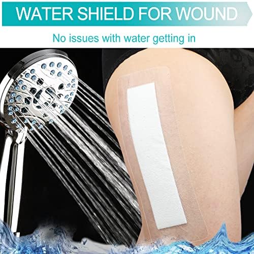 Waterproof Bandages for Knee Replacement Shower Cover Post Surgical Recovery Shower Protector First Aid Wound Adhesive Island Dressing Incisions 4 X 10 Inch Pack 0f 25
