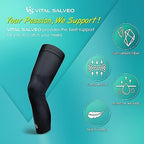 Vital Salveo -Germanium Recovery Compression Sports Full Leg Sleeve Length Thigh Calf Long Knee Sleeve with UV protection Support Single Tight. For Basketball, Arthritis Men and Women (1 PC)-Small