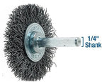 Mercer Industries 182020B - 2" x 1/4" Shank Crimped Wire Wheels, .014 Carbon Steel Wire (20 pack)