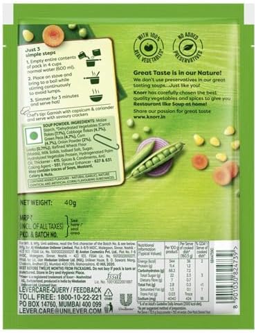 Knorr Classic Mixed Vegetable Soup Mix 40g, Serves 4 (5-pack)