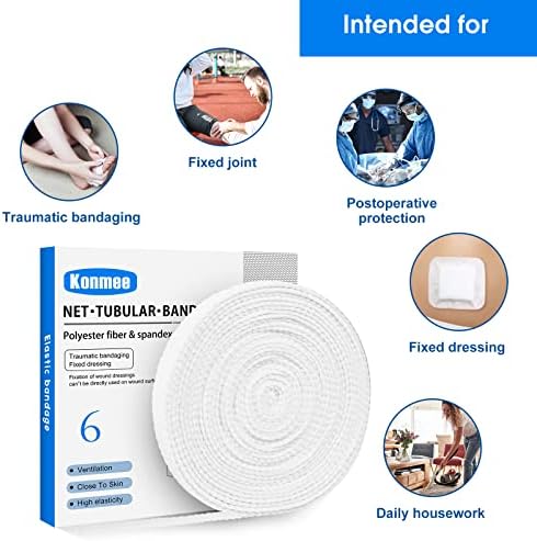 Tubular Bandage Elastic Net Wound Dressing Elastic Dressing Retainer Tubular Stretch Elastic Gauze Bandage, Size 6 for Knee, Calf and Ankle