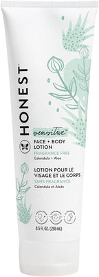 The Honest Company Hydrating Face and Body Lotion, Fast Absorbing, Naturally Derived, Hypoallergenic, Fragrance-Free, Sensitive, 8.5 fl oz
