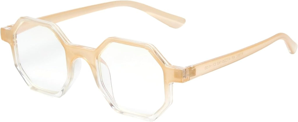 R786C Hexagonal Blue Light Blocking Reading Glasses Men Women Trendy Fashion Computer Readers Gaming Work TV Phones