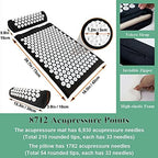 XiaoMaGe Acupressure Mat and Pillow Set with Bag - Large Size 28.7 X 16.5 inch Acupuncture Mat for Neck & Back Pain, Muscle Relaxation Stress Relief, Sciatica Pain Relief Pillow (Black)