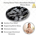 Anaya Agate Snowflake Obsidian Worry Stones Certified Crystal Thumb Worry Stone for Anguish Relaxing and Soothing Balance Stones for Meditation, Stress Relief Crystals and Healing Stones for Men Women