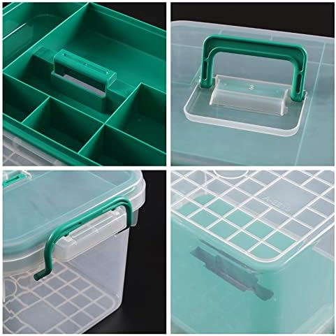 Vababa Clear First Aid Box, Plastic Storage Container with Locking Lid & Handle