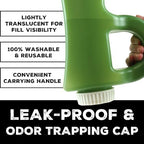 2011mL (68oz) Leak & Spill-Proof Portable Urinals for Men - Outdoor Male Urine Bottle for Trucker, Hunting, Travel, Camping, Hospital - Funny Novelty Gag Gift for Him, Green