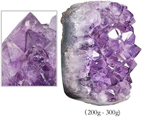 Amogeeli Natural Amethyst Crystal Geode Cluster Specimen for Home Decor, Mineral Raw Stone for Collection
