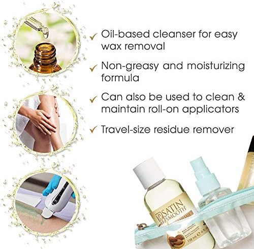 Satin Smooth Satin Release Wax Residue Remover Oil, Almond-Infused, Post-Waxing Oil, Skin Care, 4 fl. oz, 2-Pack