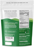 Terrasoul Superfoods Organic Vanilla Matcha Latte Powder, 30 Servings – Creamy Coconut Milk, Lightly Sweetened with Date Sugar, Dairy-Free Green Tea Drink Mix