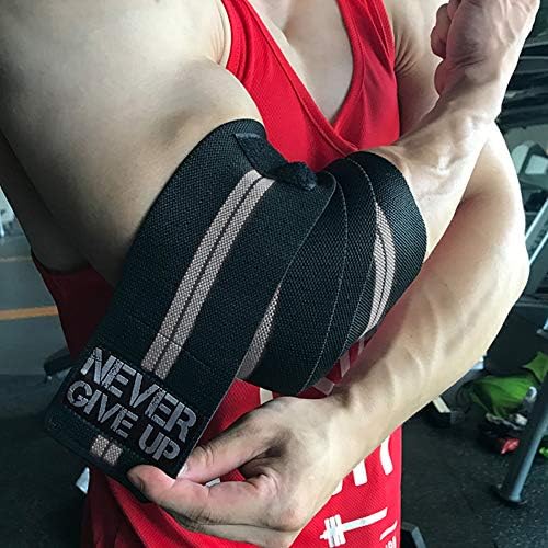 HYFAN Professional Elbow Wraps Elastic Straps Brace Support Protector for Weightlifting Workout Bodybuilding Gym Fitness