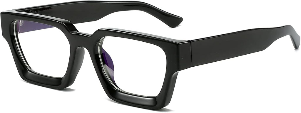 EYLRIM Thick Square Frame Blue Light Glasses for Women Men Non Prescription Computer Eyeglasses
