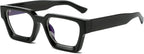 EYLRIM Thick Square Frame Blue Light Glasses for Women Men Non Prescription Computer Eyeglasses