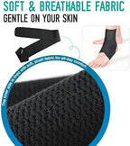 HiRui Ankle Support Brace for Men & Women, Adjustable Compression Strap for Sprains, Plantar Fasciitis, Achilles Tendonitis, Running, Workout, Sports – Fits Left & Right Foot (1, Black, Medium)