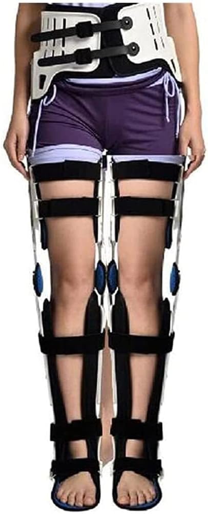 Hip Knee Ankle Foot Orthosis for Hip Fracture Rehabilitation Equipment Fixed Brace Femoral Femur Fracture Hip Instability Fixation of Lower Limb Paralysis Leg (Left Large) (Both L-Both Legs-L