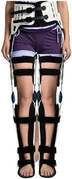 Hip Knee Ankle Foot Orthosis for Hip Fracture Rehabilitation Equipment Fixed Brace Femoral Femur Fracture Hip Instability Fixation of Lower Limb Paralysis Leg (Left Large) (Both L-Both Legs-L