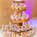 34PCS Edible Bear Cupcake Toppers Wafer Paper Pink Baby Bear Baby Shower Cake Topper Bear Balloon Cupcake Decorations for Bear Theme Baby Shower Birthday Gender Reveal Party Supplies