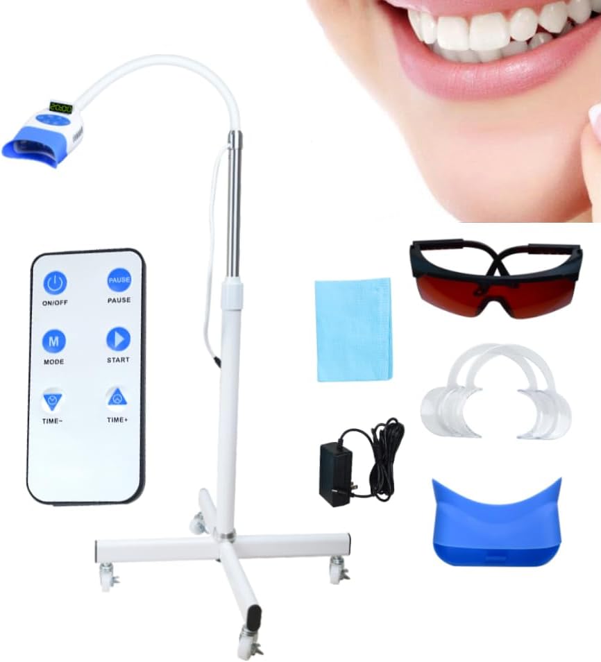 Teeth Whitening Machine LED Light, Mobile Dental Teeth Whitening Lamp Bleaching Accelerator, 36W Cold Tooth Whitener Light with Remote Control, 110V