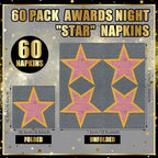60 Pcs Movie Star Cocktail Paper Napkins 6.5 x 6.5 Inches Disposable Paper Napkins Dessert Beverage Napkin for Decoupage Luncheon Napkin for Theme Party Wedding Birthday Party