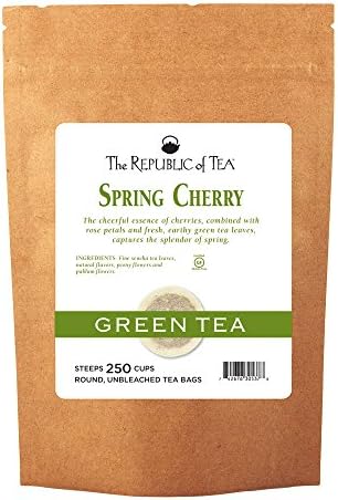 The Republic of Tea Spring Cherry Green Tea, 250 Tea Bag Bulk