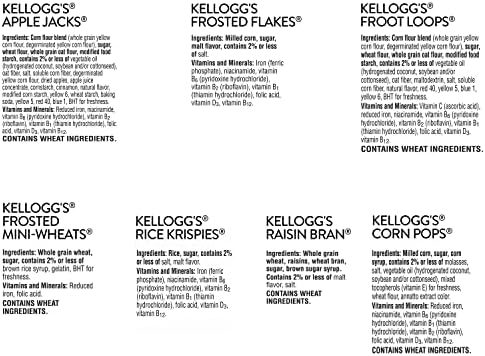 Kellogg's Cold Breakfast Cereal, Bulk Pantry Staples, Kid Snacks, Variety Pack (48 Boxes)