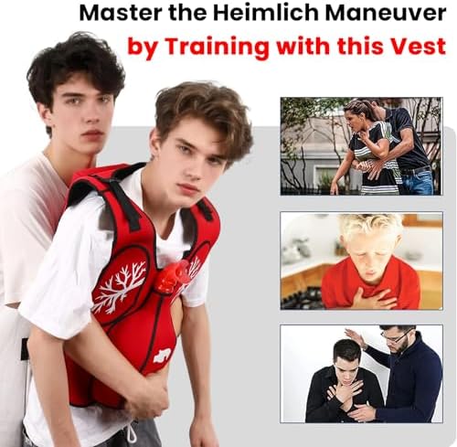 Anti Choking Obstruction Trainer Vest with Back Slap, Heimlik Practice Training Vest Education for Nurse & Student, First Aid Education Teaching Accessories