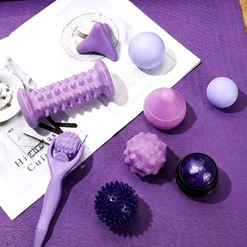 Ceenna 9 Pcs Massage Balls Set for Myofascial Point Release & Deep Massage Tissue Includes Lacrosse, 360° Rotating Mountable Ball, Spiky Balls, Hand Exercise Ball, Foot Roller