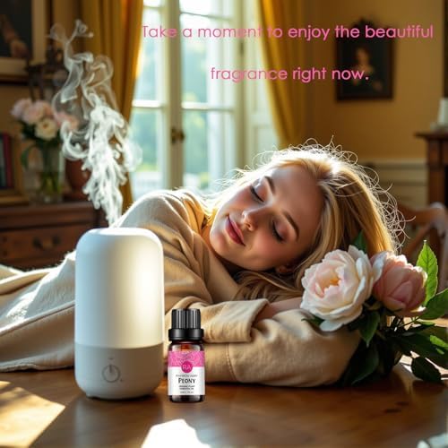2-Pack Peony Essential Oil 100% Pure Oganic Plant Natrual Flower Essential Oil for Diffuser Message Skin Care - 10ML